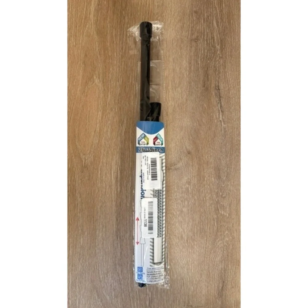 Adjustable Black Tension Rod 26-39 Inch No Drill Spring Loaded Curtain Rod